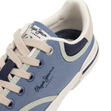 Pepe Jeans – Nolan PBS300001-566 – Sneakers azules combinadas de algodón con puntera y talón reforzado - Niño