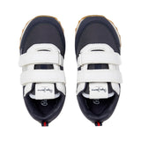 Pepe Jeans – Dublin PBS400008-595 – Sneakers azules con cierre de velcro y plantilla extraíble - Niño