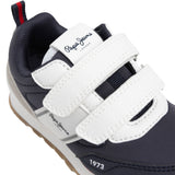 Pepe Jeans – Dublin PBS400008-595 – Sneakers azules con cierre de velcro y plantilla extraíble - Niño