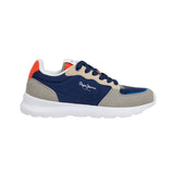 Pepe Jeans – Teagan PBS400009-933 – Sneakers azules con combinación de materiales y detalles metálicos - Niño