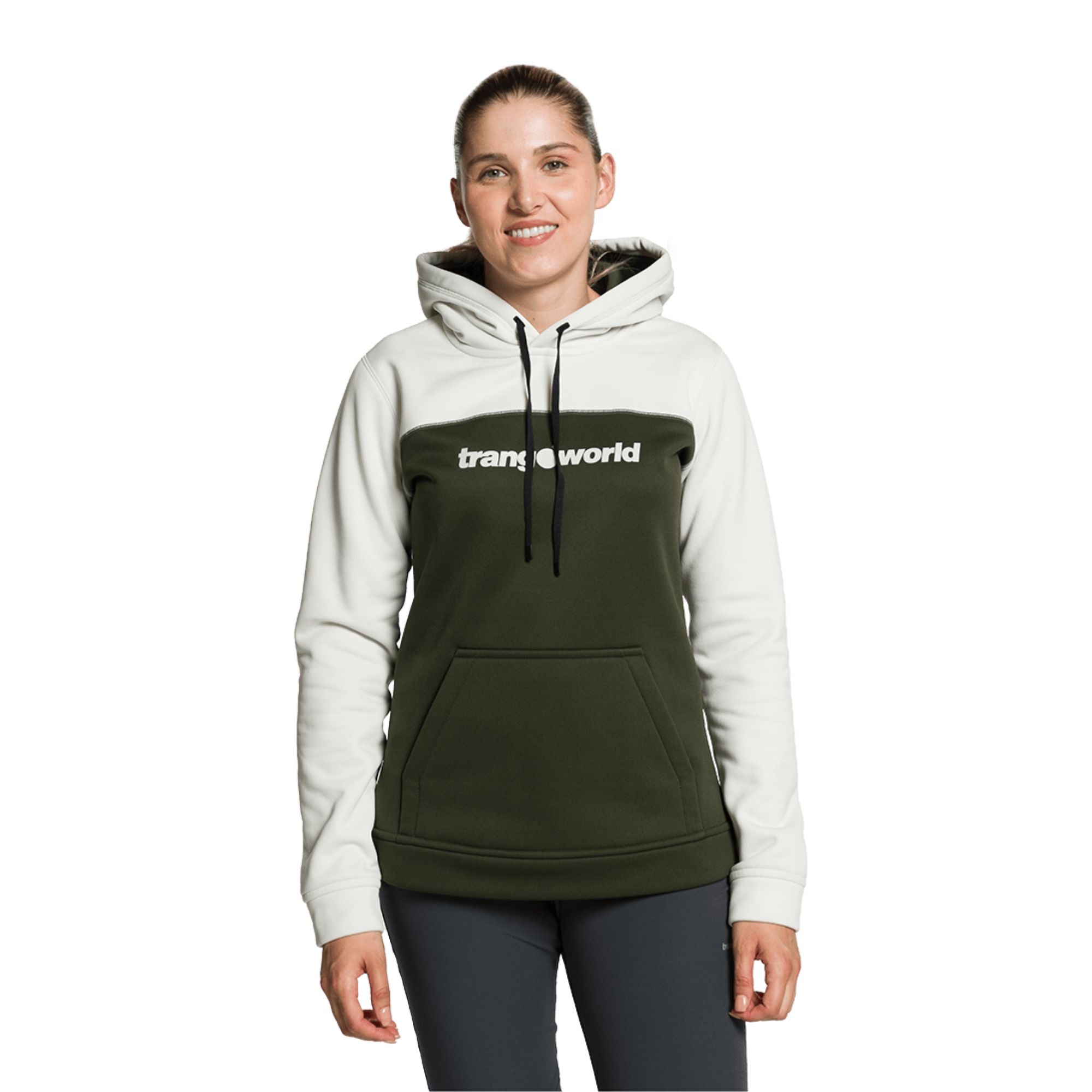 Sudadera TrangoWorld Poppi verde y blanca para mujer Konestilochic