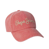 Pepe Jeans – Alix PG0400003-264 – Gorra roja ajustable de sarga de algodón con logo bordado