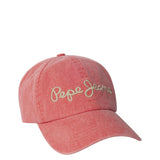 Pepe Jeans – Alix PG0400003-264 – Gorra roja ajustable de sarga de algodón con logo bordado