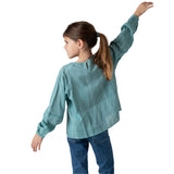 Pepe Jeans – Heloise PG3000019-558 – Blusa verde de manga larga 100% algodón con encaje - Niña