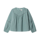 Pepe Jeans – Heloise PG3000019-558 – Blusa verde de manga larga 100% algodón con encaje - Niña