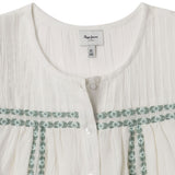 Pepe Jeans – Hetty PG3000020-808 – Blusa blanca sin mangas de algodón y viscosa - Niña