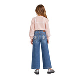 Pepe Jeans - Noras PG3000038-385 - Blusa rosa de gasa 100% algodón con inserciones de encaje - Niña