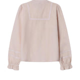 Pepe Jeans - Noras PG3000038-385 - Blusa rosa de gasa 100% algodón con inserciones de encaje - Niña