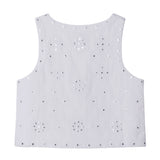 Pepe Jeans – Holly PG4000024-808 – Chaleco blanco acolchado con detalles calados - Niña