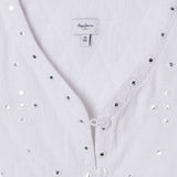 Pepe Jeans – Holly PG4000024-808 – Chaleco blanco acolchado con detalles calados - Niña