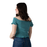 Pepe Jeans – Georgina PG5000033-558 – Top azul con hombros descubiertos de algodón y elastano - Niña