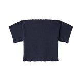 Pepe Jeans – Georgina PG5000033-595 – Top azul con hombros descubiertos de algodón y elastano - Niña