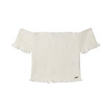 Pepe Jeans – Georgina PG5000033-808 – Top blanco con hombros descubiertos de algodón y elastano - Niña