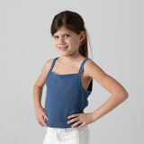 Pepe Jeans – Galadriel PG5000051-549 – Top azul de tirantes y punto pointelle 100% algodón - Niña