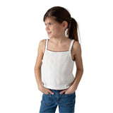 Pepe Jeans – Galadriel PG5000051-808 – Top blanco de tirantes y punto pointelle 100% algodón - Niña