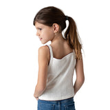 Pepe Jeans – Galadriel PG5000051-808 – Top blanco de tirantes y punto pointelle 100% algodón - Niña