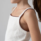 Pepe Jeans – Galadriel PG5000051-808 – Top blanco de tirantes y punto pointelle 100% algodón - Niña
