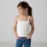 Pepe Jeans – Galadriel PG5000051-808 – Top blanco de tirantes y punto pointelle 100% algodón - Niña