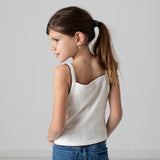 Pepe Jeans – Galadriel PG5000051-808 – Top blanco de tirantes y punto pointelle 100% algodón - Niña