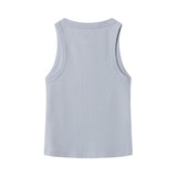 Pepe Jeans – Giselle PG5000053-513 – Top azul sin mangas de canalé con logo estampado - Niña