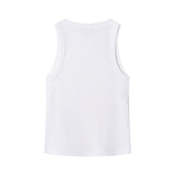 Pepe Jeans – Giselle PG5000053-800 – Top blanco sin mangas de canalé con logo estampado - Niña