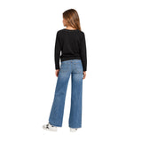 Pepe Jeans - Lully PG5000065-999 - Camiseta negra de manga larga 100% algodón con drapeado lateral - Niña