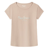Pepe Jeans - Hana PG503154-432 - Camiseta elástica de manga corta con logo brillante - Niña