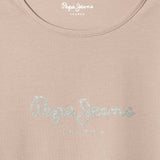 Pepe Jeans - Hana PG503154-432 - Camiseta elástica de manga corta con logo brillante - Niña