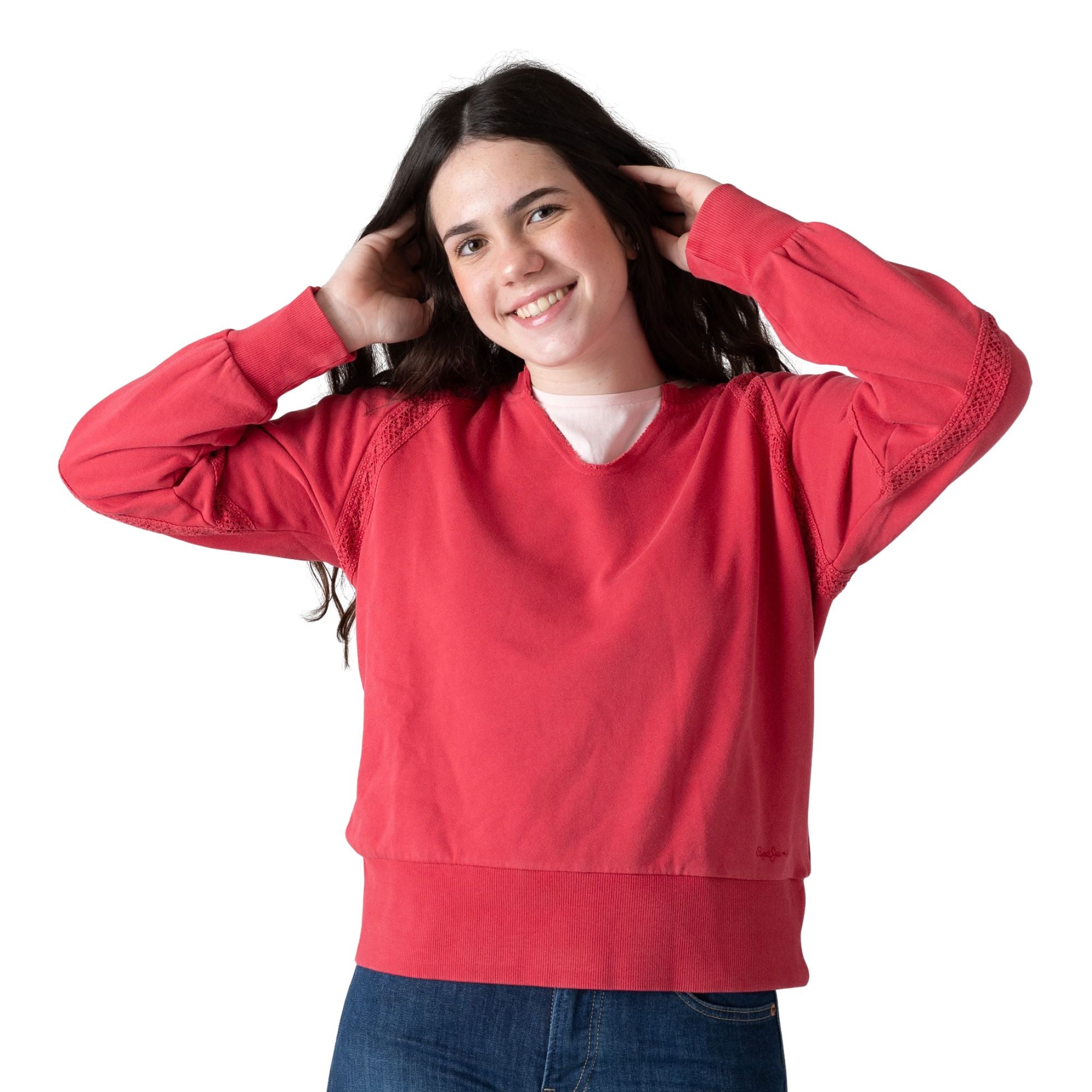 Sudadera roja Gabelle para niña Pepe Jeans | Casual cómodo Konestilochic