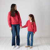 Pepe Jeans – Gabelle PG5800020-264 – Sudadera roja de cuello redondo con encajes - Niña
