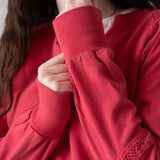 Pepe Jeans – Gabelle PG5800020-264 – Sudadera roja de cuello redondo con encajes - Niña