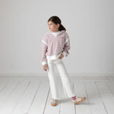 Pepe Jeans – Gardenia PG5800023-800 – Sudadera blanca de rayas con capucha - Niña