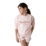 Pepe Jeans – Gab PG5800029-305 – Sudadera rosa de corte relajado con cuello redondo 100% algodón - Niña