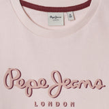 Pepe Jeans – Gab PG5800029-305 – Sudadera rosa de corte relajado con cuello redondo 100% algodón - Niña