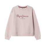 Pepe Jeans – Gab PG5800029-305 – Sudadera rosa de corte relajado con cuello redondo 100% algodón - Niña