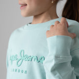 Pepe Jeans – Gab PG5800029-508 – Sudadera azul de corte relajado con cuello redondo 100% algodón - Niña