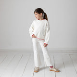 Pepe Jeans – Florence PG7000020-808 – Jersey blanco de rombos 100% algodón con bordado en la espalda - Niña