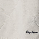 Pepe Jeans – Florence PG7000020-808 – Jersey blanco de rombos 100% algodón con bordado en la espalda - Niña