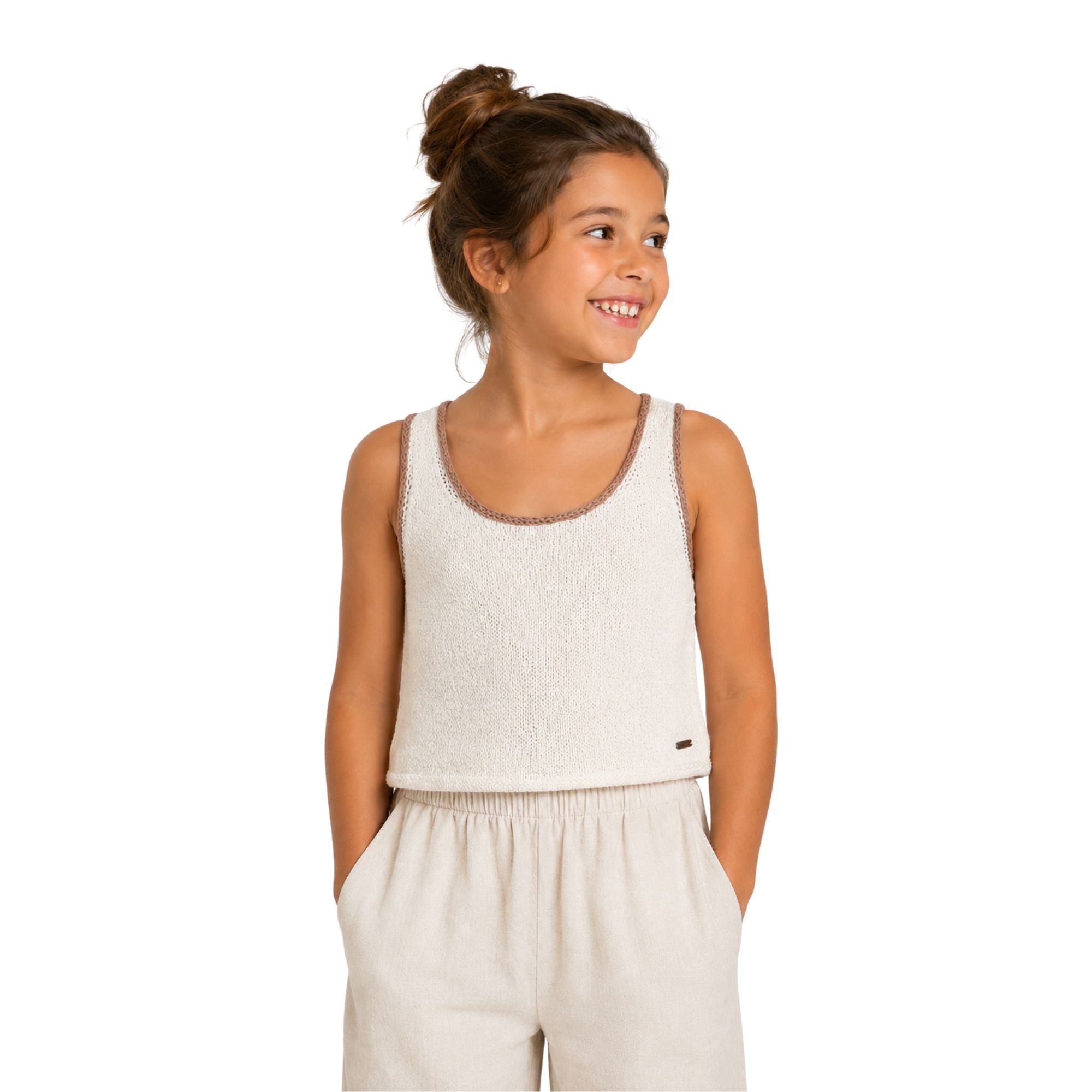Top Frankie blanco Pepe Jeans niña | Top de punto Konestilochic