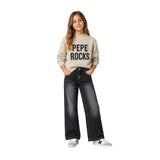 Pepe Jeans - Maureen PG7000033-432 - Jersey beige de cuello subido con logo intarsia - Niña