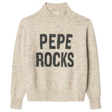 Pepe Jeans - Maureen PG7000033-432 - Jersey beige de cuello subido con logo intarsia - Niña