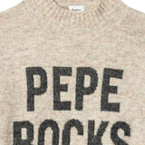 Pepe Jeans - Maureen PG7000033-432 - Jersey beige de cuello subido con logo intarsia - Niña