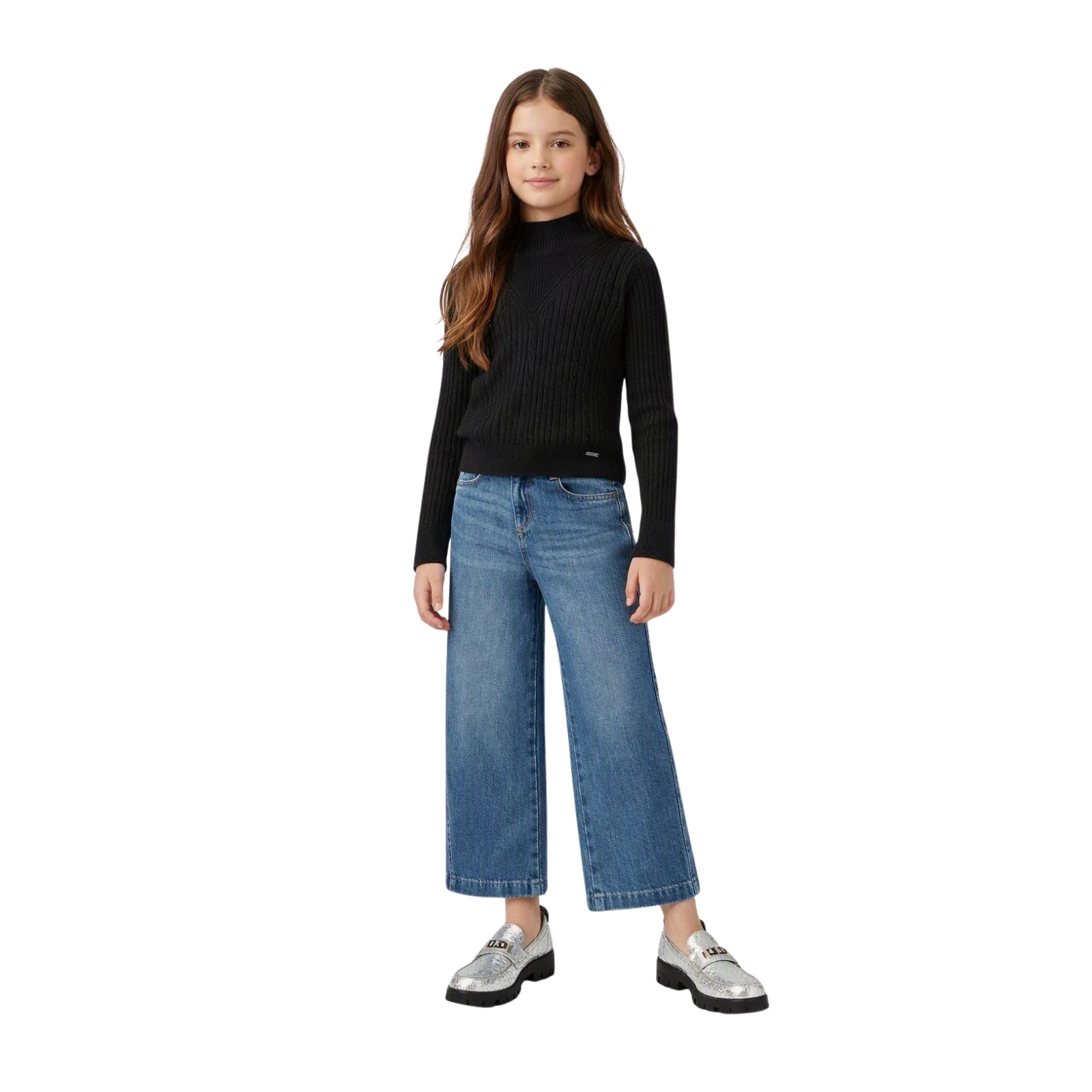 Jersey negro niña Pepe Jeans Marla cuello Perkins | Konestilochic