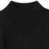 Pepe Jeans - Marla PG7000042-999 - Jersey negro de canalé con cuello Perkins - Niña