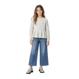 Pepe Jeans - Mavis PG7000044-933 - Jersey gris claro de lana con peplum y cuello redondo - Niña