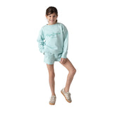 Pepe Jeans – Gab PG8000002-508 – Shorts azules de felpa 100% algodón con logo estampado - Niña
