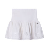 Pepe Jeans – Holly PG9000015-808 – Falda corta blanca de algodón y lino con detalles calados - Niña