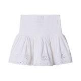 Pepe Jeans – Holly PG9000015-808 – Falda corta blanca de algodón y lino con detalles calados - Niña