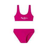 Pepe Jeans - PGB100004-377 – Bikini fucsia de secado rápido con forro delantero - Niña
