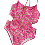 Pepe Jeans – Ditsy PGB100007-377 – Bañador rosa estampado de secado rápido con detalle cut-out - Niña